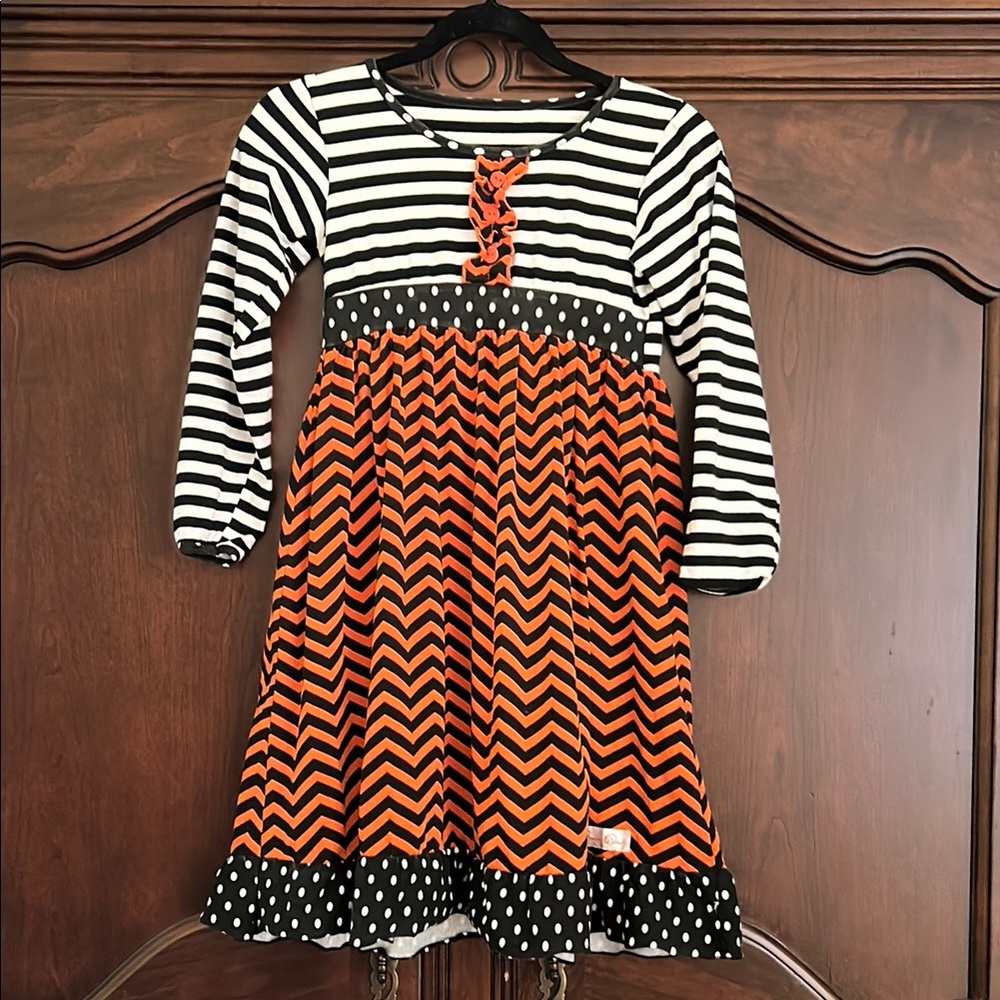 Girls Striped/Chevron Dress-14